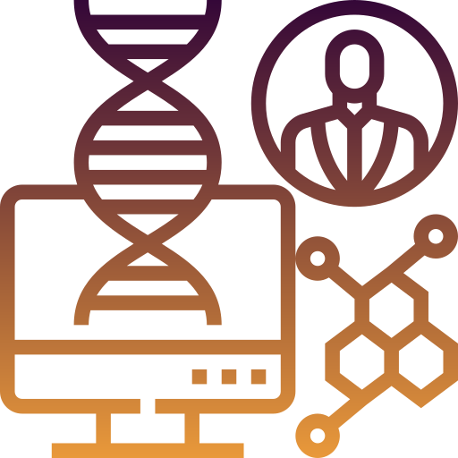 Computer and dna icon